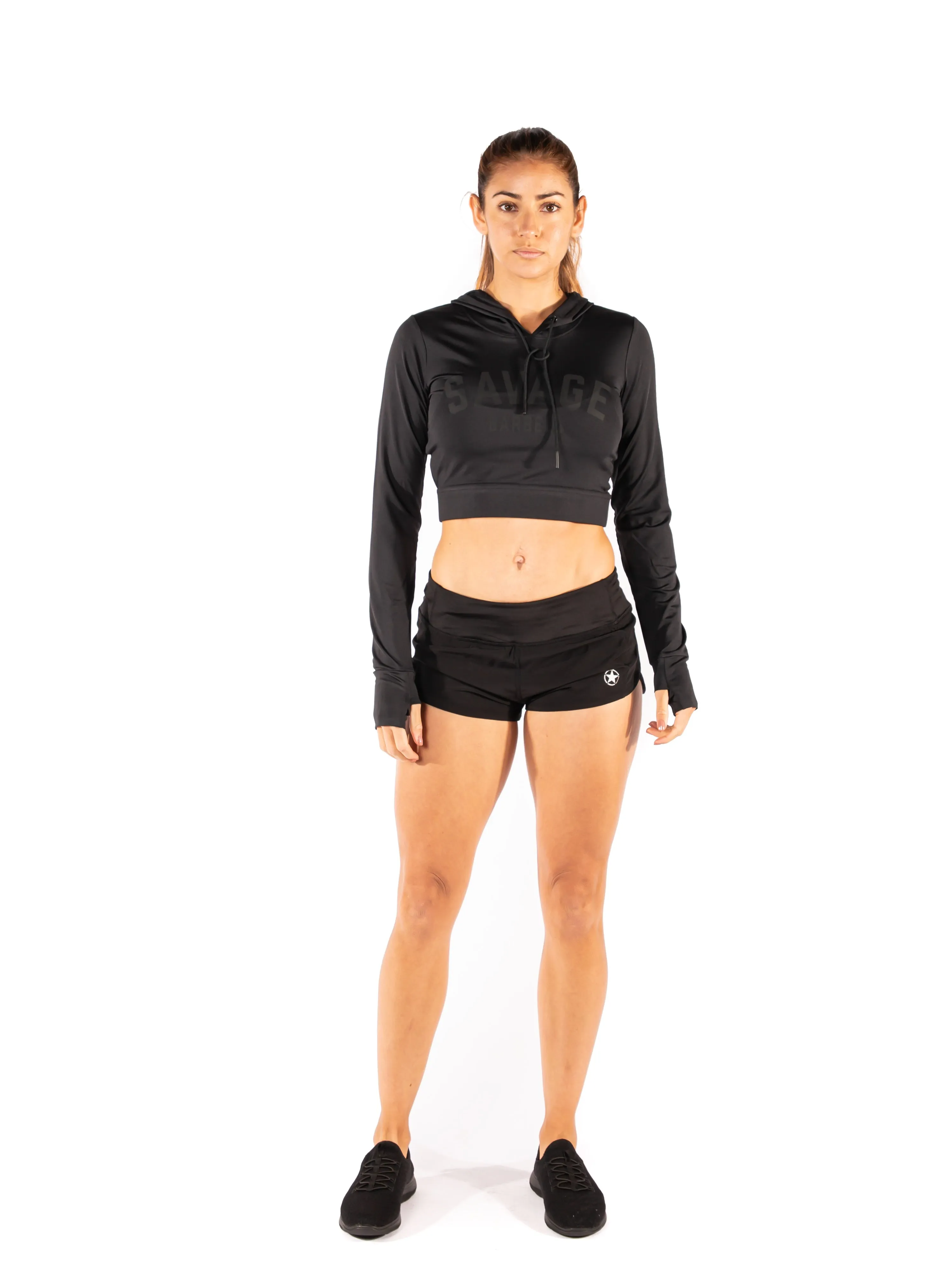 Women's Premium Crop Hoodie sold by Savage Barbell product image thumbnail 2