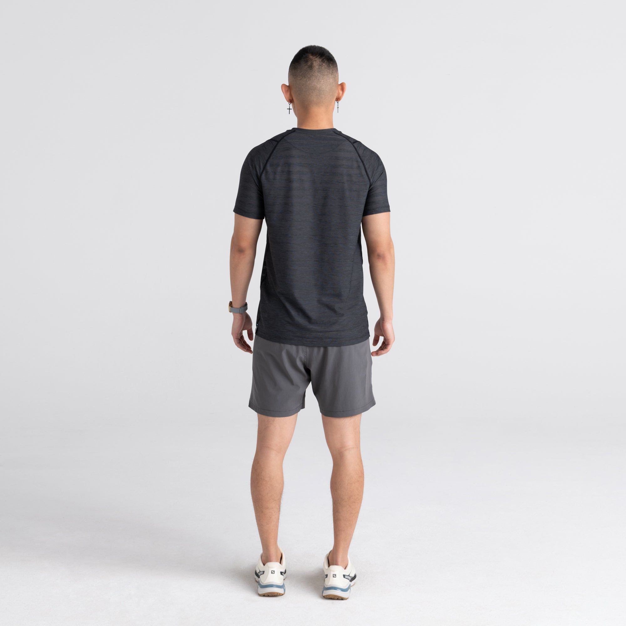 DropTemp™ Cooling Mesh Short Sleeve Crew - Black Heather sold by SAXX Underwear product image thumbnail 4