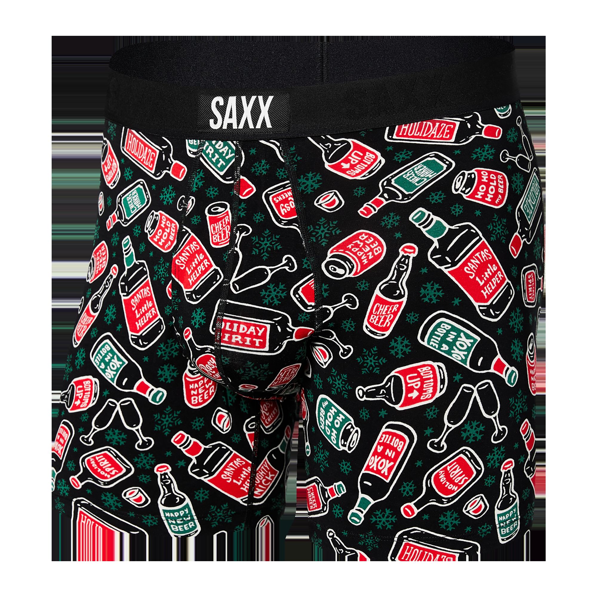 Ultra Boxer Brief - Holiday Spirits- Black sold by SAXX Underwear