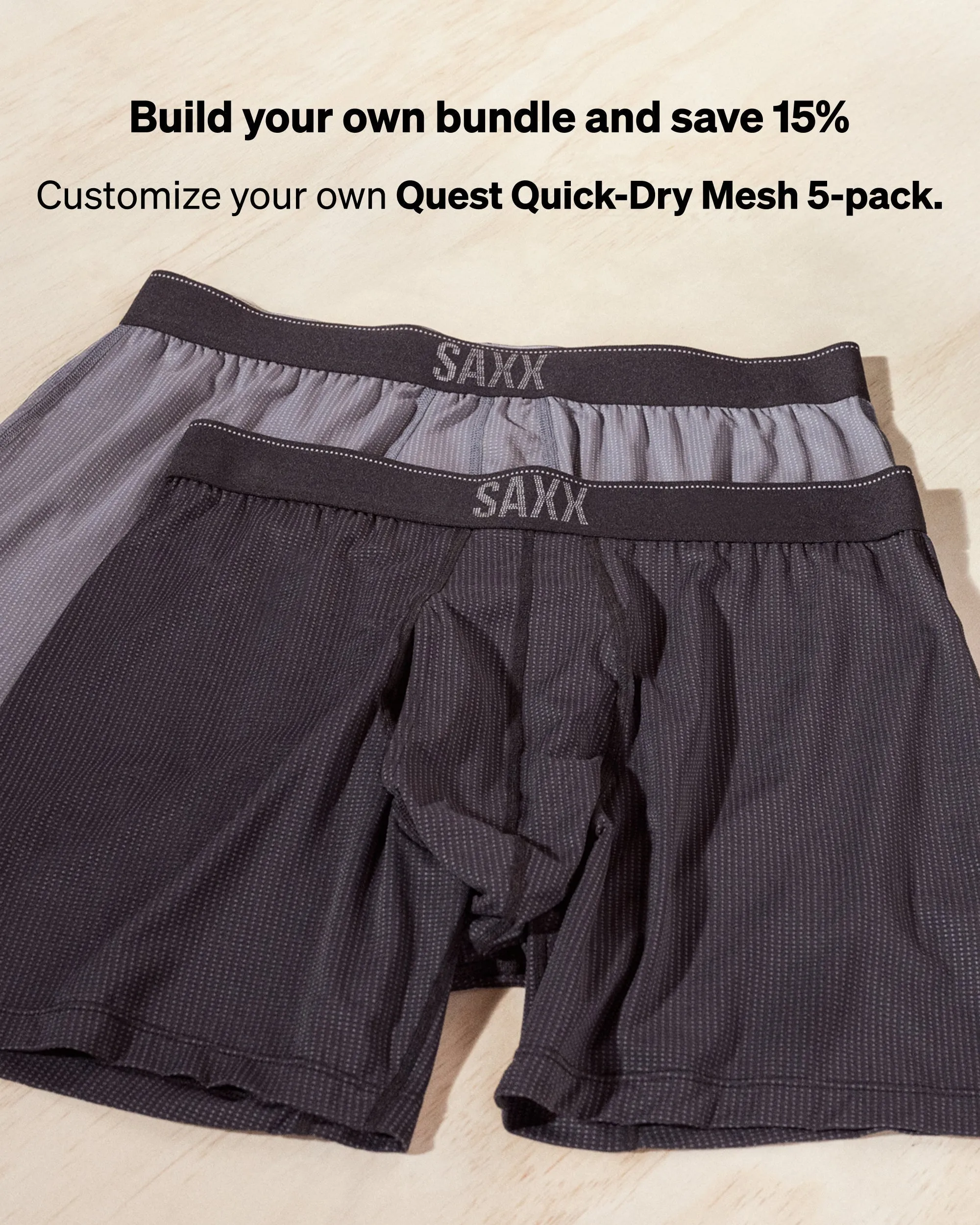 Build Your Own Quest Quick-Dry Mesh (5 Pack) sold by SAXX Underwear