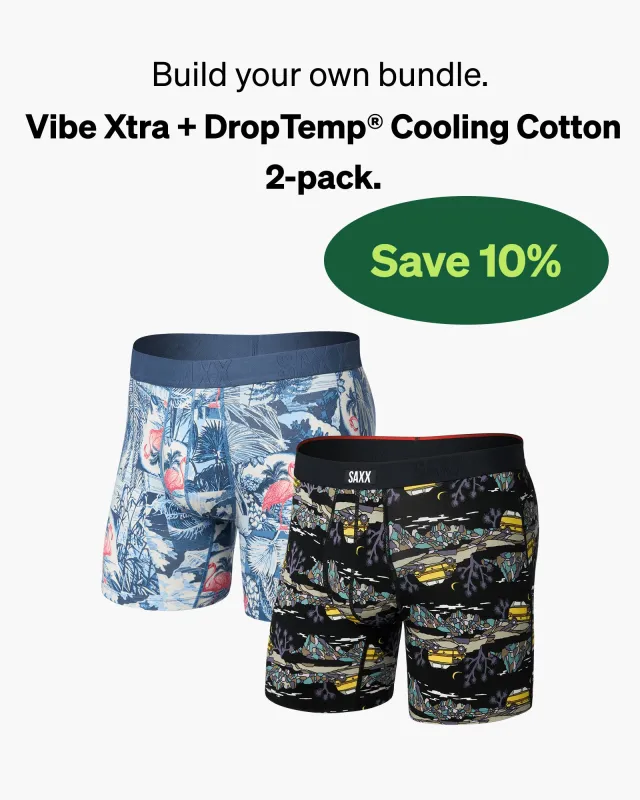 Build Your Own Vibe Xtra + DropTemp® Cooling Cotton (2 Pack) made by SAXX