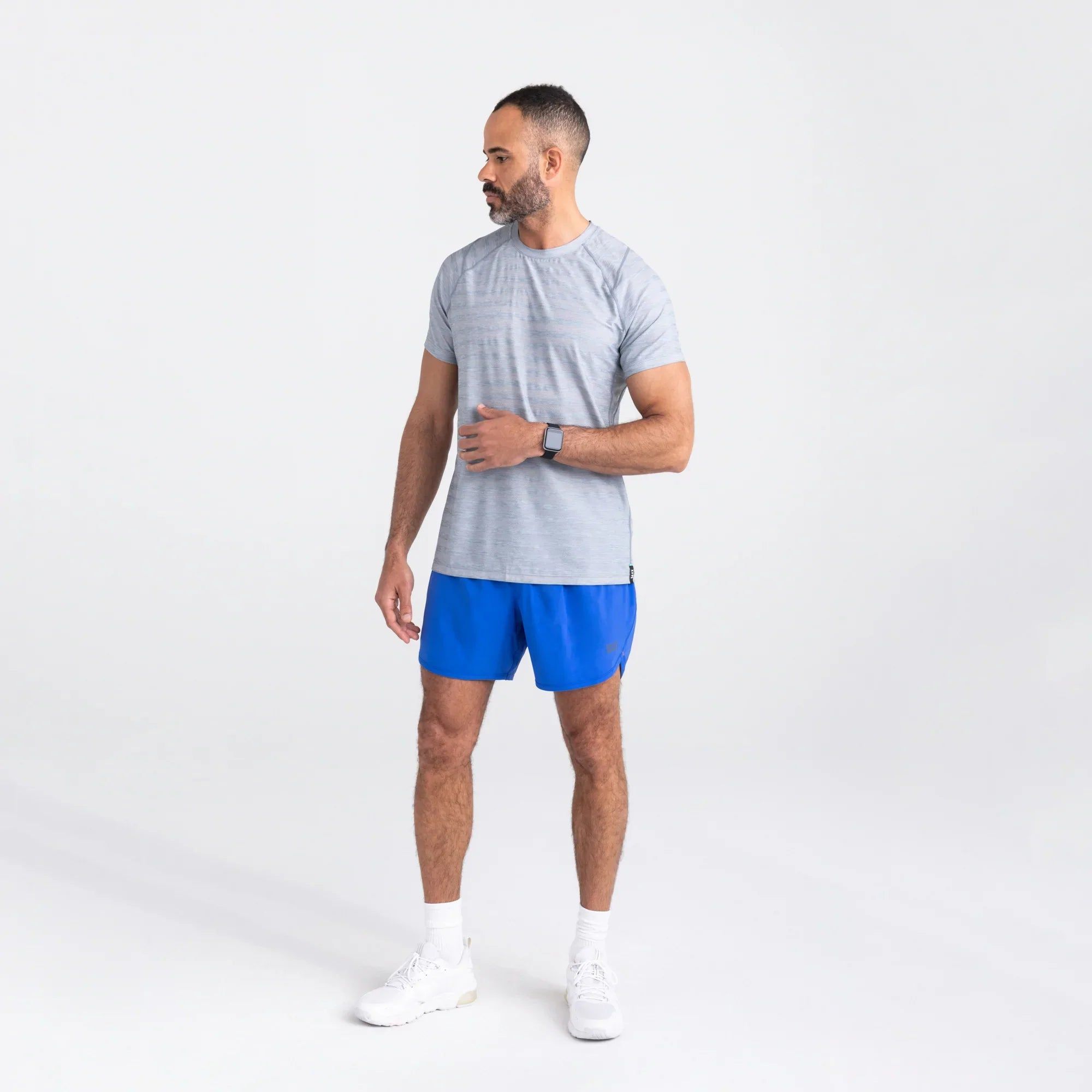 DropTemp™ Cooling Mesh Short Sleeve Crew - Mid Grey Heather sold by SAXX Underwear product image thumbnail 3
