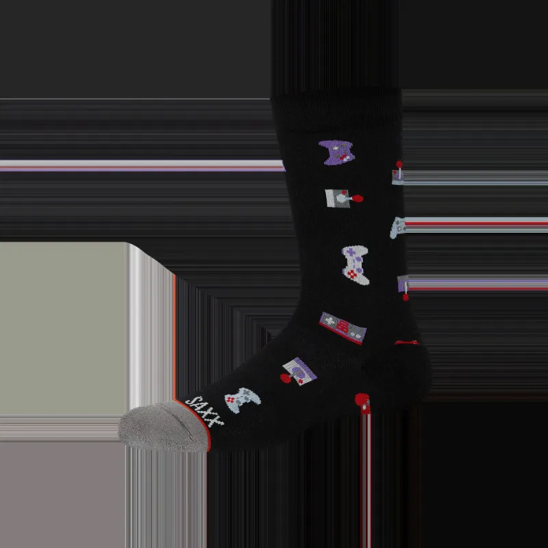 Whole Package Crew Sock - Gamer- Black sold by SAXX Underwear