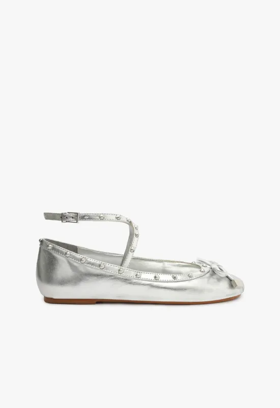 Larissa Metallic Leather Flat sold by SCHUTZ