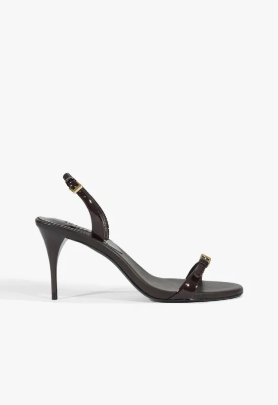Aurora Sling Mid Patent Sandal sold by SCHUTZ