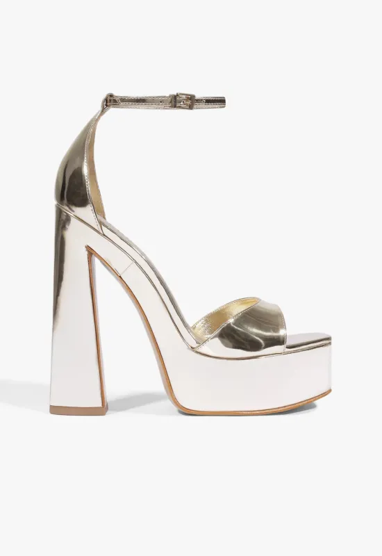 Tate Platform Metallic Sandal sold by SCHUTZ