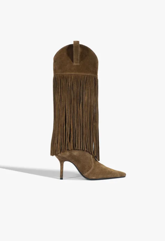 Raffaela Up Fringes Stiletto Suede Boot sold by SCHUTZ