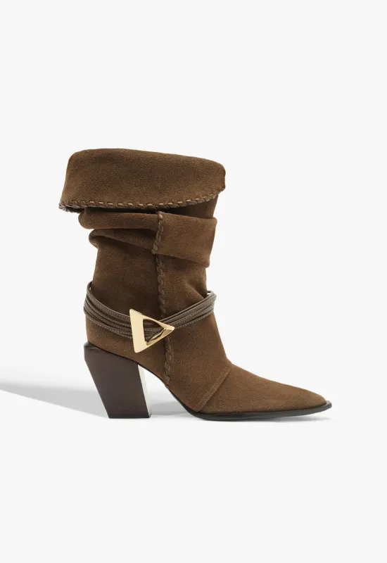 Sable Suede Bootie sold by SCHUTZ