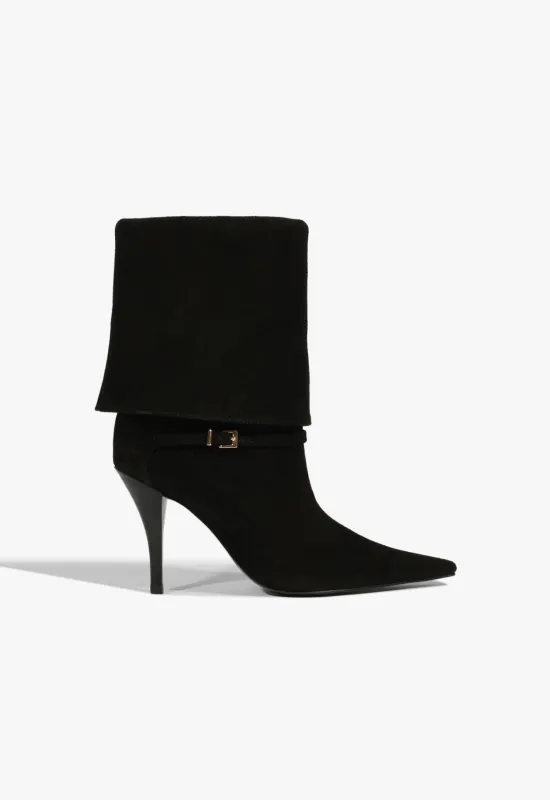Rudy Buckle Suede Bootie sold by SCHUTZ