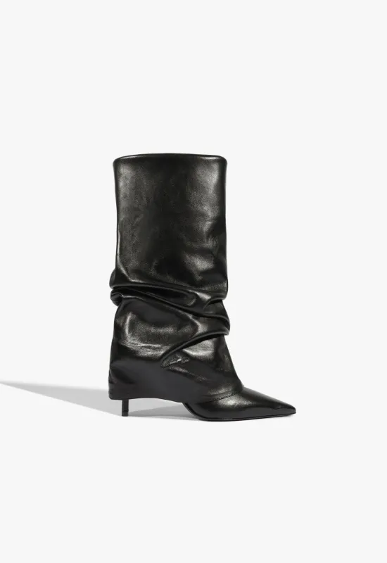 Mikki Cloak Leather Bootie sold by SCHUTZ