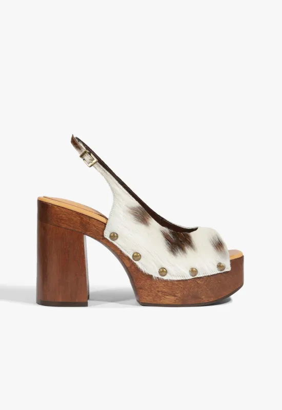 Rose Sling Calf Hair Sandal made by SCHUTZ