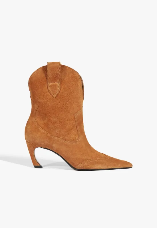 Maryann Curve West Suede Bootie sold by SCHUTZ
