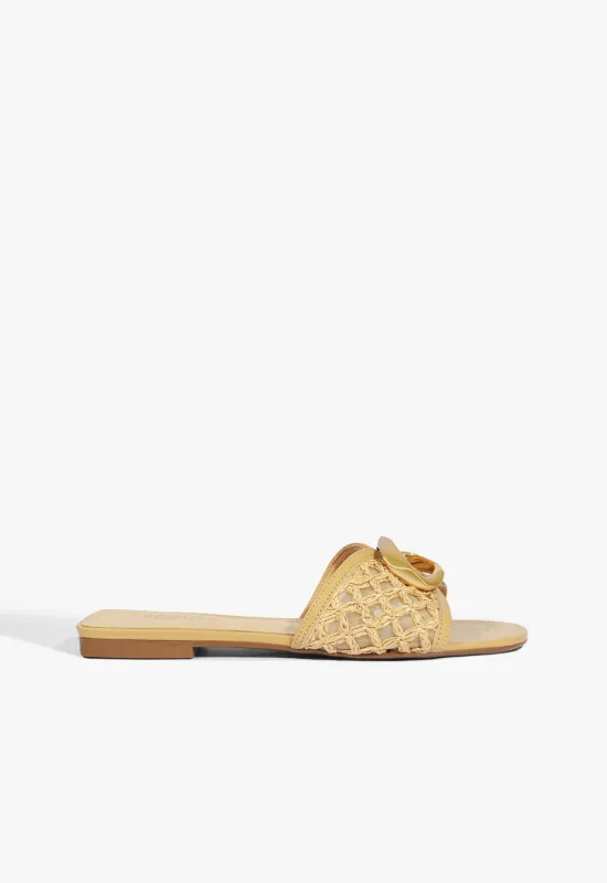 Olga Embroidery Synthetic Sandal sold by SCHUTZ