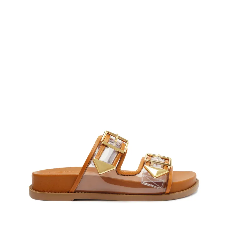 Naomi Sporty Vinyl & Metallic Sandal sold by SCHUTZ
