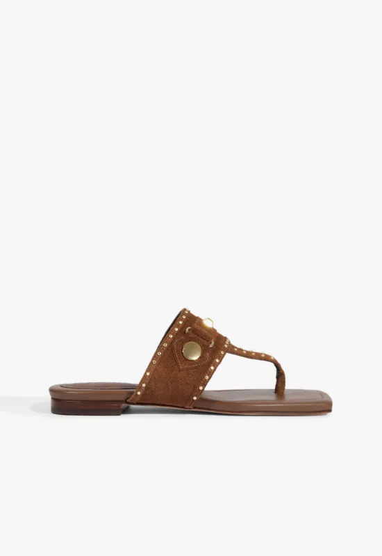 Aria Brown Suede Sandal sold by SCHUTZ