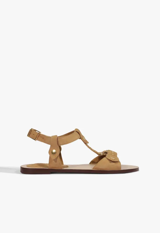 Stevie Brown Suede Flat Sandal made by SCHUTZ