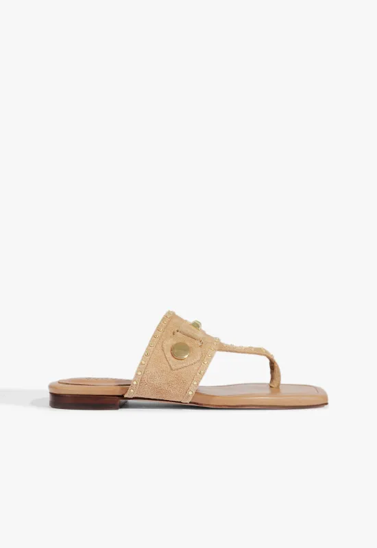 Aria Beige Suede Sandal sold by SCHUTZ