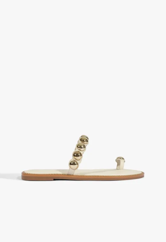 Romy White Leather Flat Sandal made by SCHUTZ