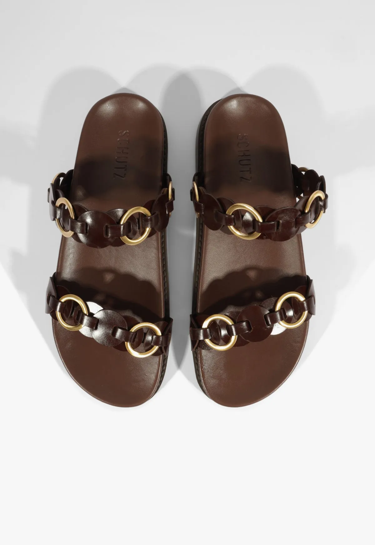 Selina Brown Leather Sporty Sandal sold by SCHUTZ product image thumbnail 5
