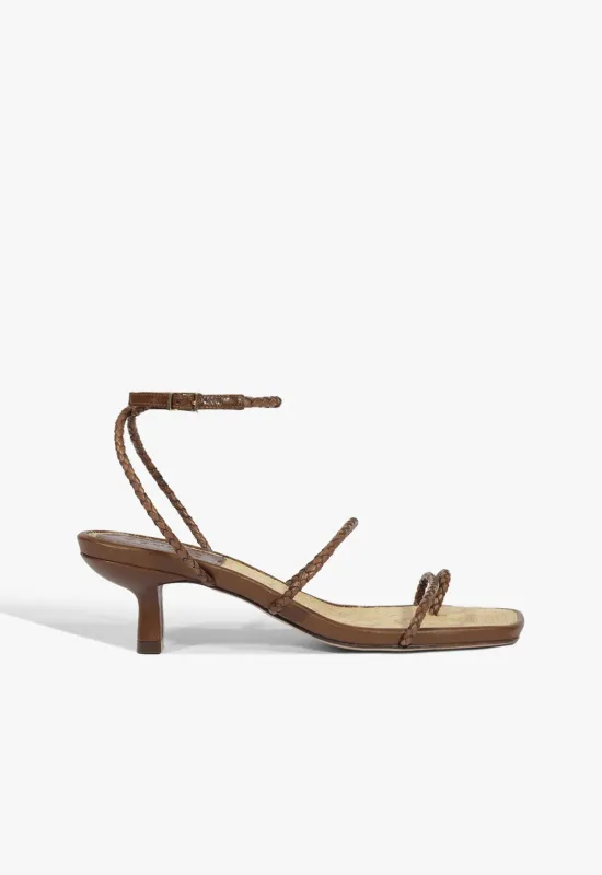 Kaya Straw Mid Sandal sold by SCHUTZ