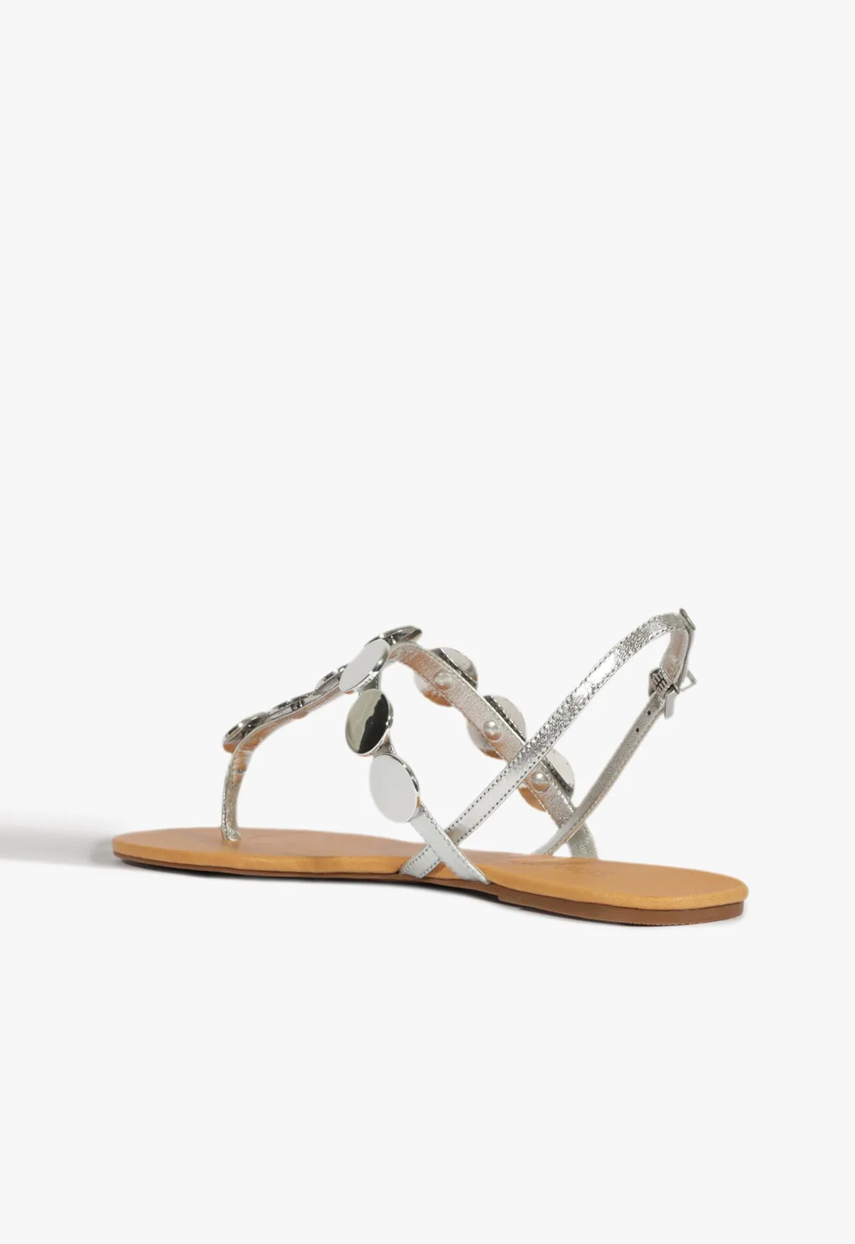 Acacia Silver Leather Sandal sold by SCHUTZ product image thumbnail 3