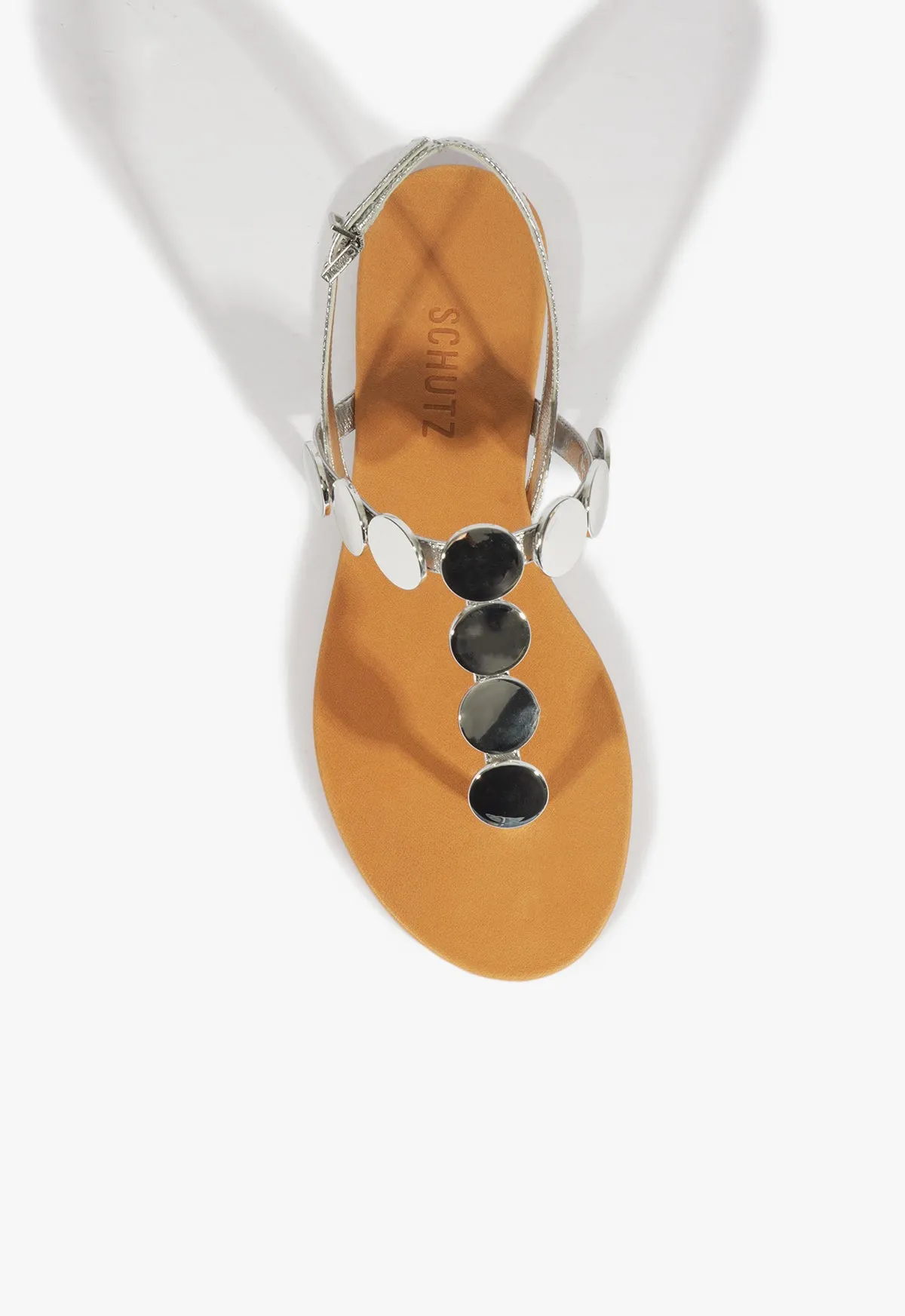 Acacia Silver Leather Sandal sold by SCHUTZ product image thumbnail 4