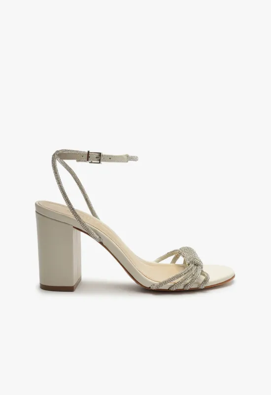 Jewell Block Nappa Leather Sandal sold by SCHUTZ
