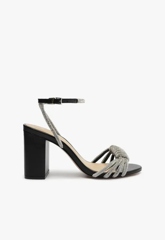 Jewell Block Leather Sandal sold by SCHUTZ