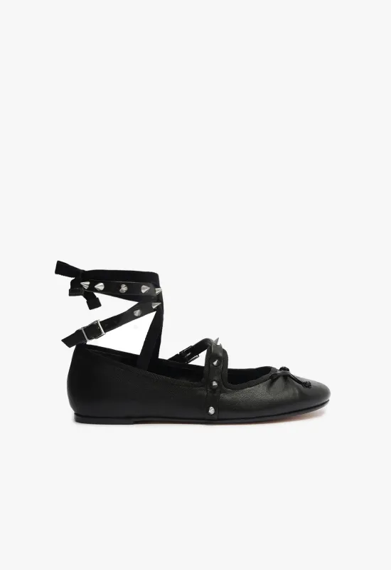 Larissa Lace Up Leather Flat sold by SCHUTZ