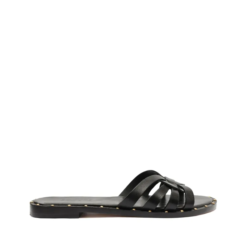 Phoenix Flat Leather Sandal sold by SCHUTZ