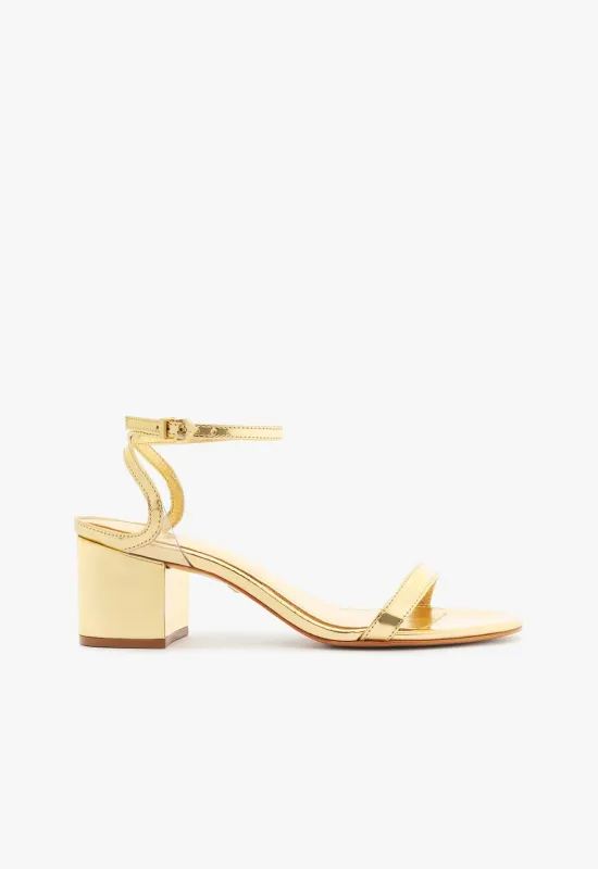 Skye Mid Block Specchio Leather Sandal sold by SCHUTZ