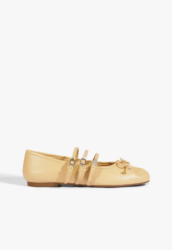 Arissa Beige Leather Ballet Flat sold by SCHUTZ
