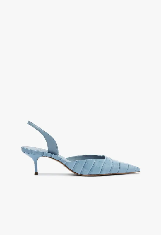Paola Mid Stiletto Blue Pump sold by SCHUTZ
