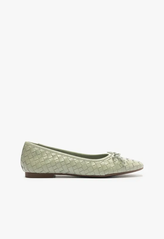 Arissa Woven Leather Flat sold by SCHUTZ