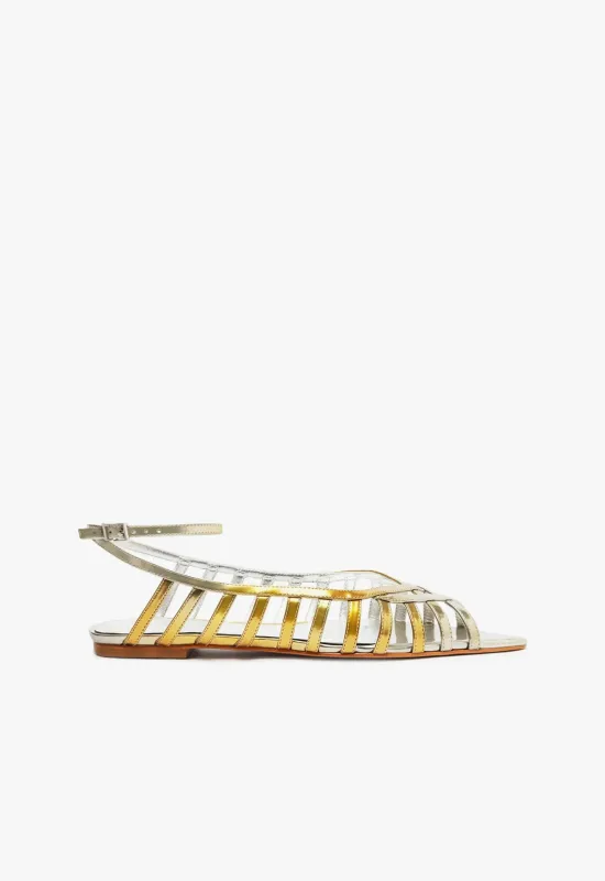Iris Specchio Leather Flat sold by SCHUTZ
