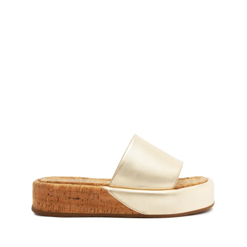 Yara Metallic Leather Sandal sold by SCHUTZ