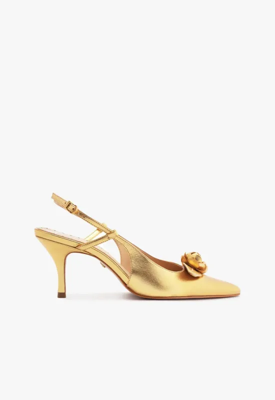 Alma Sling Metallic Leather Pump made by SCHUTZ
