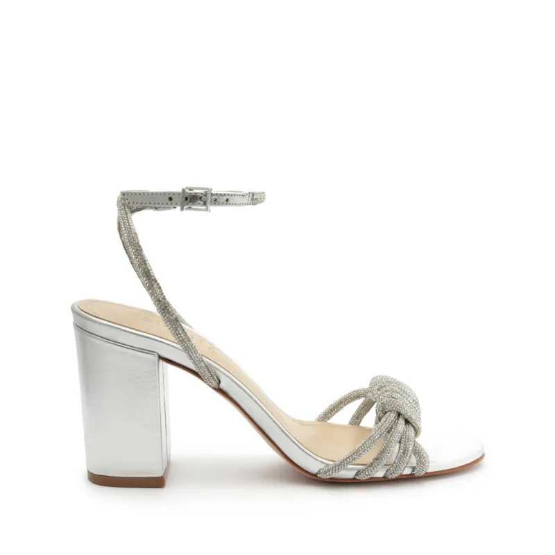 Jewell Block Metallic Nappa Leather Sandal sold by SCHUTZ
