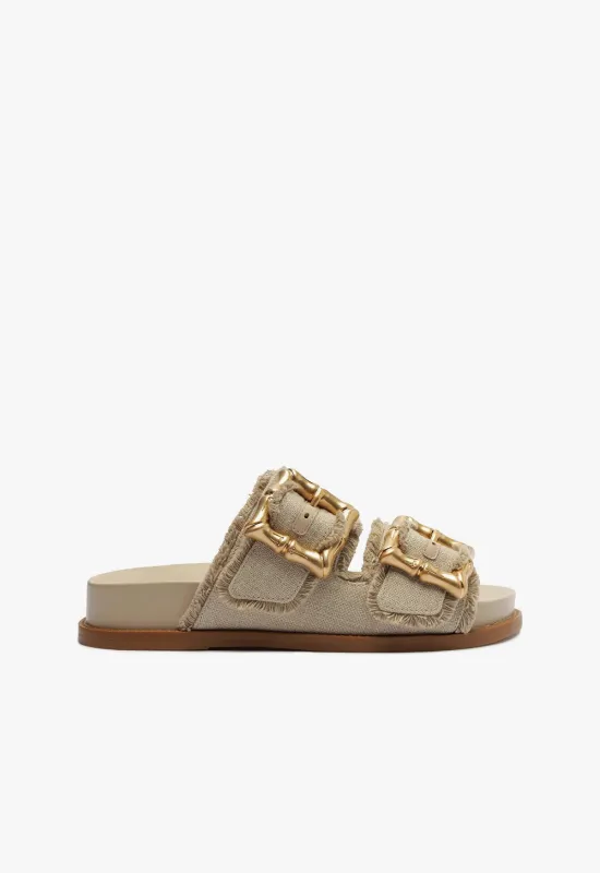 Enola Sporty Linen Sandal made by SCHUTZ