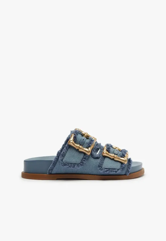 Enola Sporty Denim Sandal sold by SCHUTZ