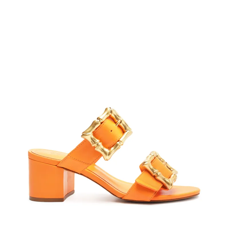 Enola Mid Block Leather Sandal sold by SCHUTZ