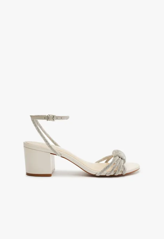Jewell Mid Block Leather Sandal sold by SCHUTZ