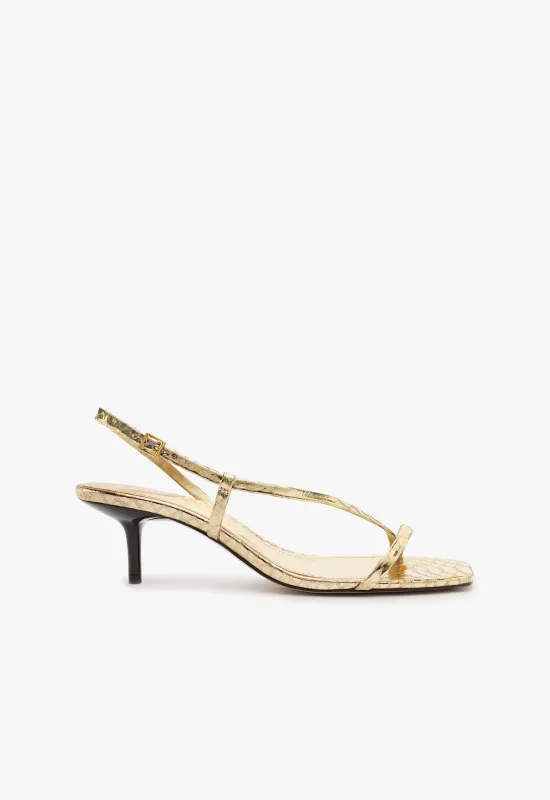 Heloise Metallic Leather Sandal sold by SCHUTZ