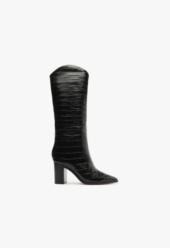 Maryana Block Wide Crocodile Boot sold by SCHUTZ