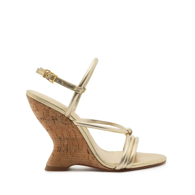 Daryl Metallic Leather Sandal sold by SCHUTZ