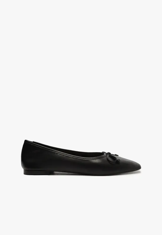 Arissa Black Leather Ballet Flat sold by SCHUTZ