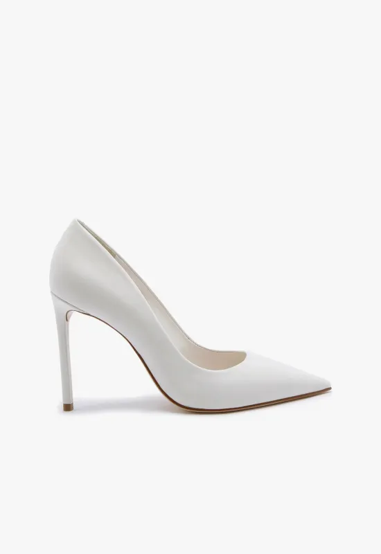 Lou High Stiletto White Pump made by SCHUTZ