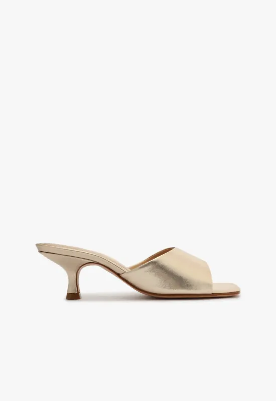 Dethalia Metallic Leather Sandal sold by SCHUTZ