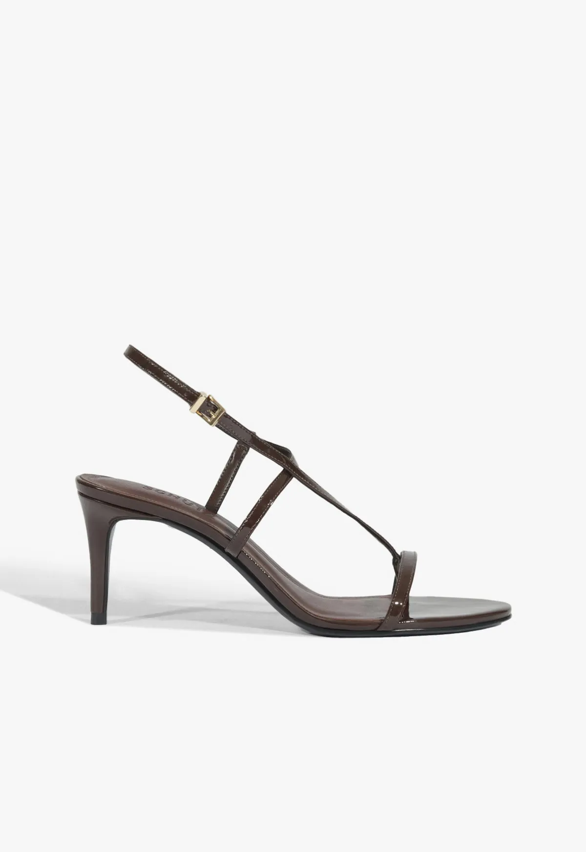 Azure Mid Patent Sandal sold by SCHUTZ