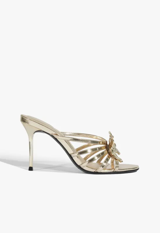 Flora Mule Metallic Sandal made by SCHUTZ